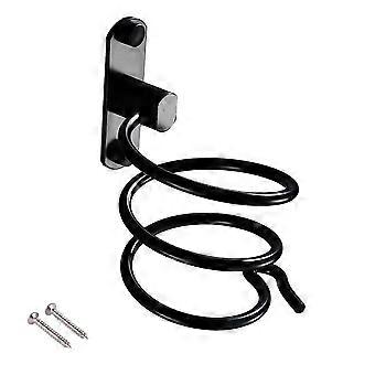 Veggmontert hårfønerholder - for hotell, bad, toalett, frisør, aluminium, matt finish, svart, 1 stk
