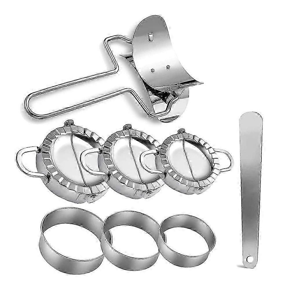 Dumplings Maker 8 PCs,Empanada Press Mold and Cutter,Stuffing Spoon