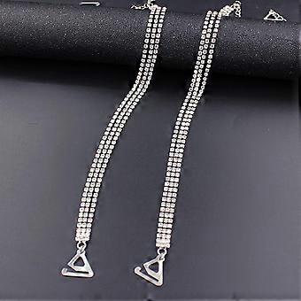 Rhinestone Bra Strap Invisible Shoulder Strap Adjustable Non Slip Bra Belt For Bra Tops Dress Women Girls, Silver