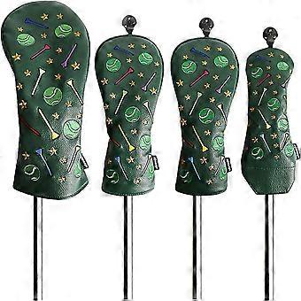 Kopfbedeckungen für Golfschläger | Wasserdichtes Golf Eisen Kopfbedeckungen Set | Pu-Leder-Clubabdeckungen für Driver Fairway Wood Hybrid, passend für alle Marken-Golfschläger