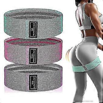 3-Pack Fabric Resistance Bands Set for Men & Women - Fitness, Yoga, Gym Workout
