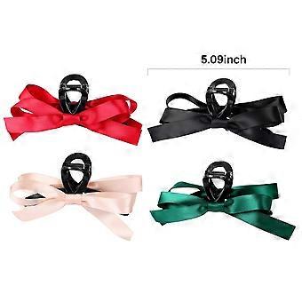 Fermagli per capelli a forma di fiocco grande per donna, 4 fermagli antiscivolo a forma di fiocco per capelli sottili, spessi e ricci, accessori per capelli con fiocco per feste di compleanno