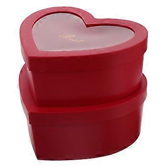 2pcs Heart Shaped Flower Boxes For Valentines Day Empty Heart Shaped Box For Flowers Valentines Day Treat Box Red Valentines Day Party Favor Box