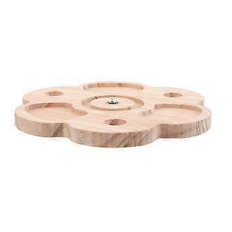 Wood Chinchilla Chewing Toy Rotation Wheel Interactive 5Pcs for Pets