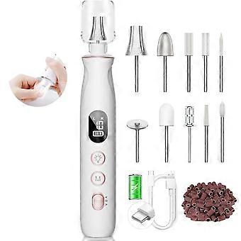 5-teiliges elektrisches Nagelfräser-Set – Kabelloser Profi-Nagelfräser für Acryl-, Gel- und dicke Zehennägel, tragbares Nagelfräser-Set für die Maniküre