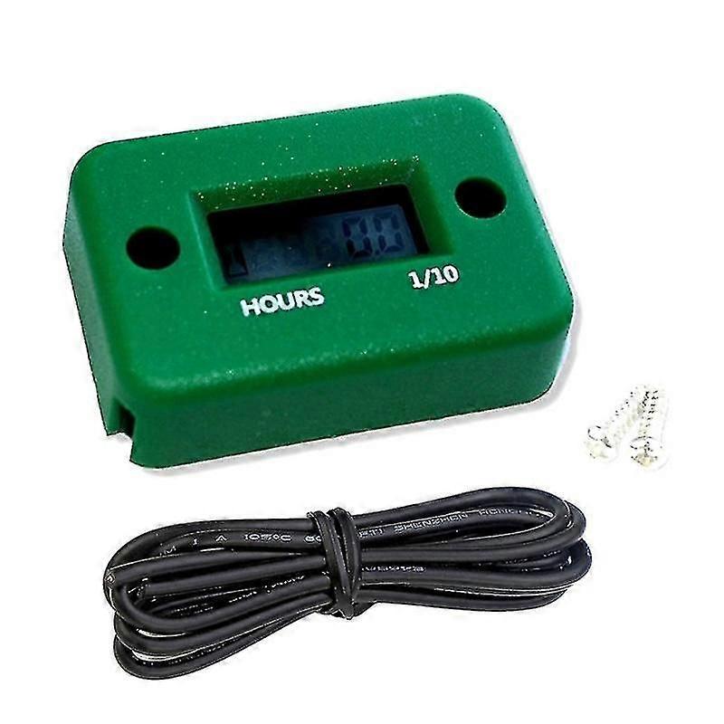Small Digital Engine Tachometer Hour Meter Boat Scooter Mini Timer Accumulator,green
