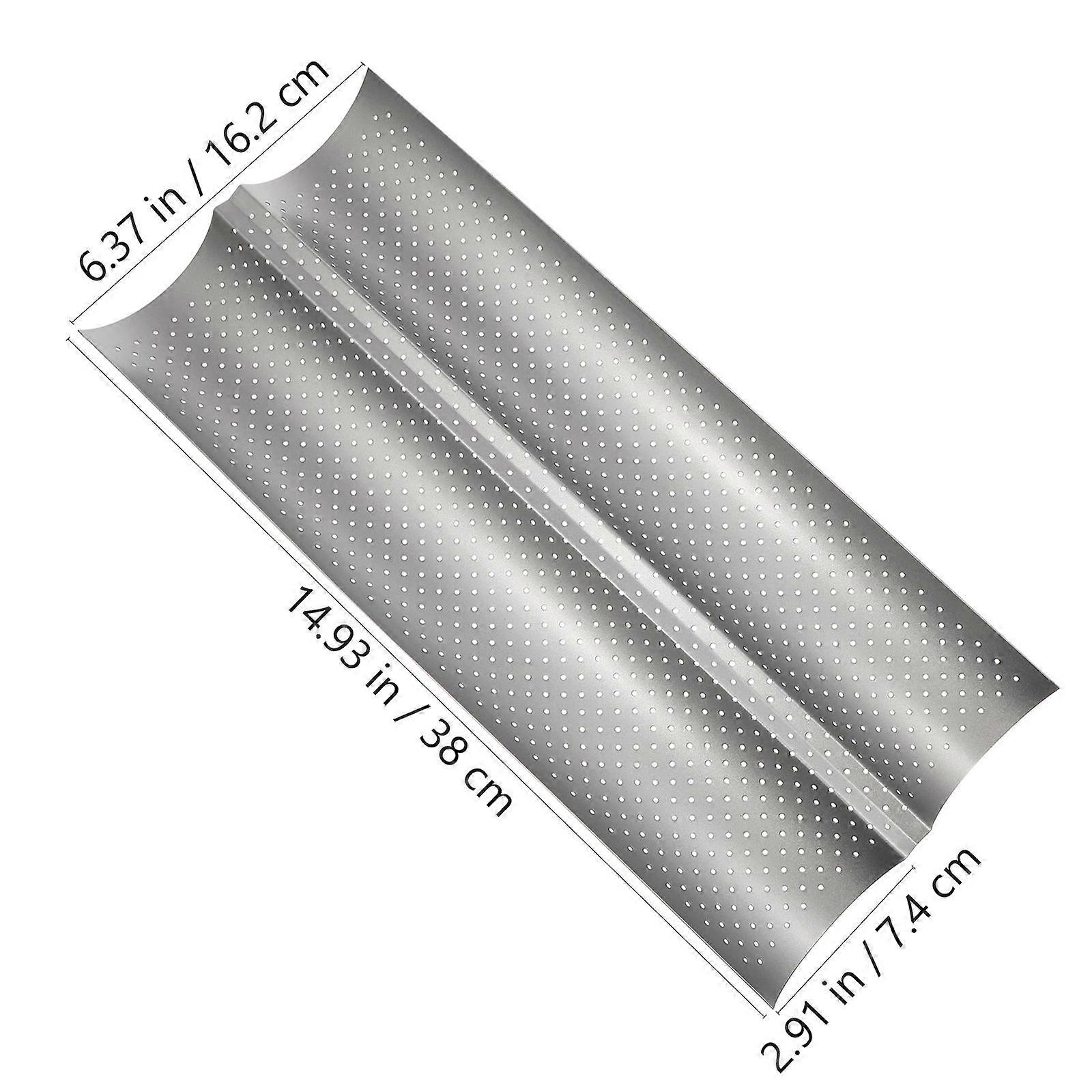Baking Mould Wave Bread Stick Baking Tray Kitchen Baking Tool (Size S 2 Slots Silver)
