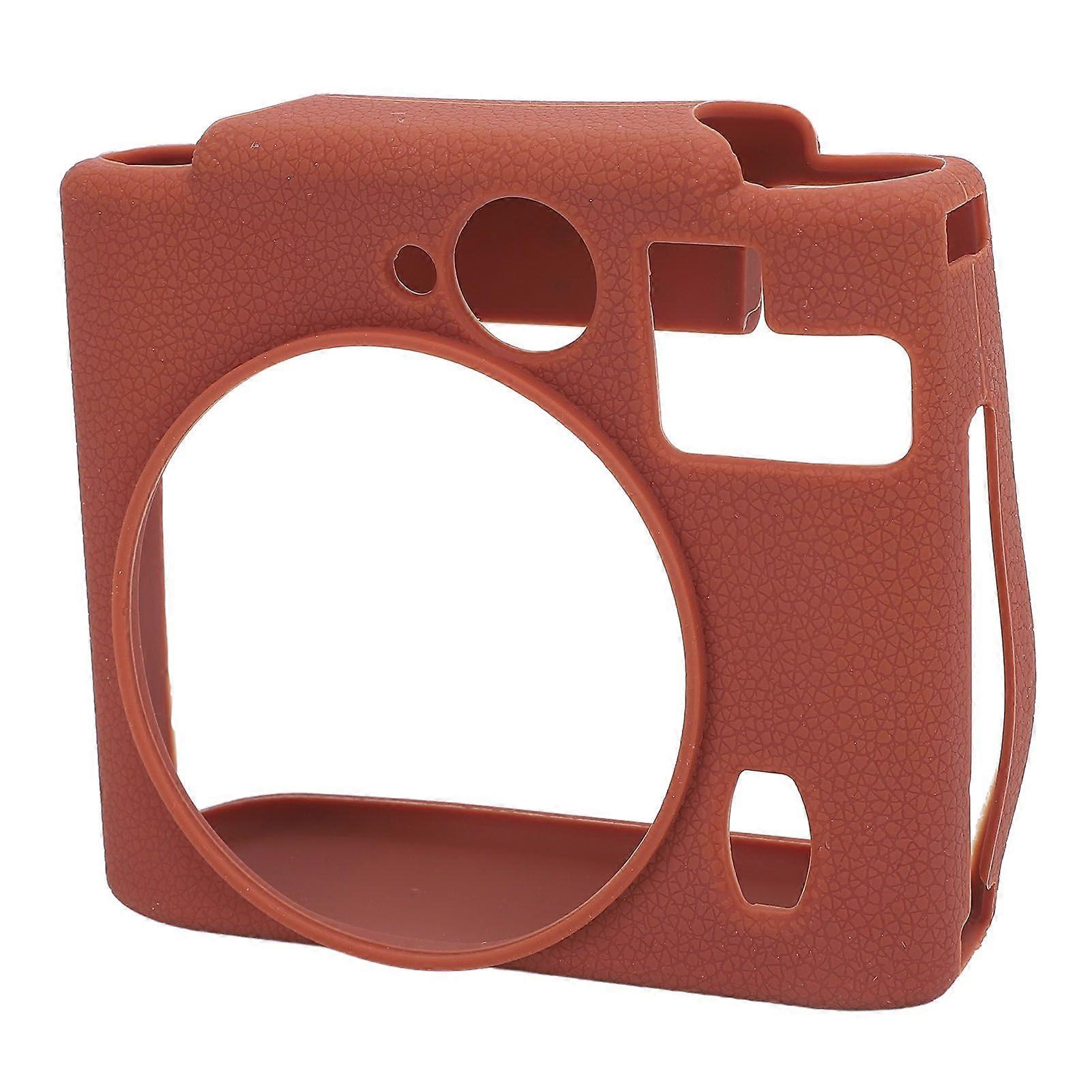 Protective Instant Camera Case Scratch Resistant Drop Proof Soft Instant Camera Silicone Cover Brown