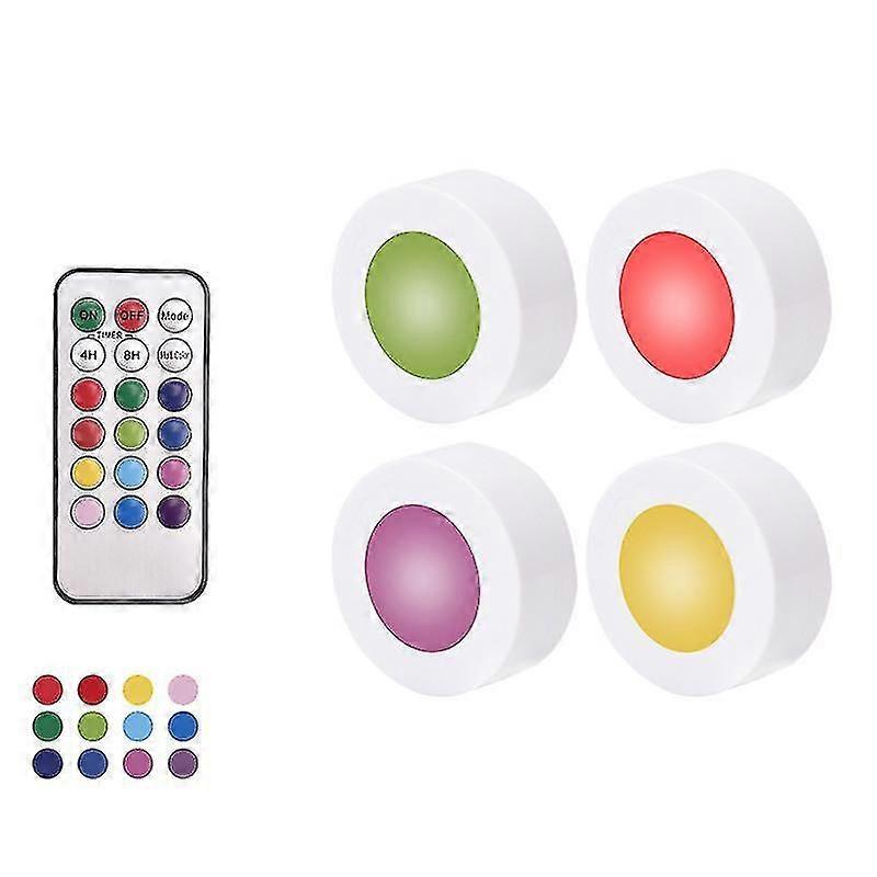 4pcs wireless touch sensor multicolor rgb led light with remote under for counter lights [MI]