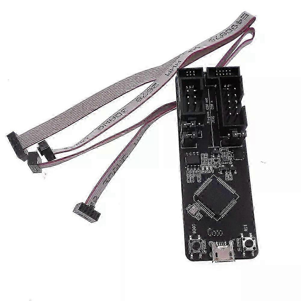 ESP32 ESP-Prog development board with JTAG debugger downloader and support cables.