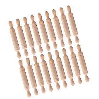 Mini Wood Rolling Pin Wooden Kitchen Tool for Miniature Baking 24Pcs Set