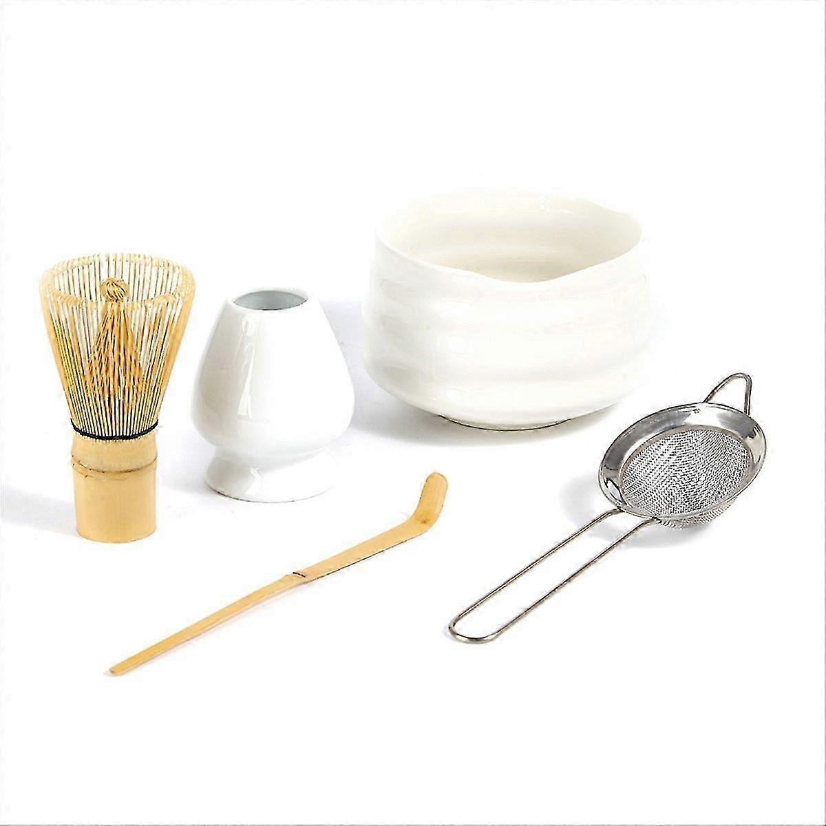 5PC Handmade Home Matcha Tea Set Tool Stand Kit A