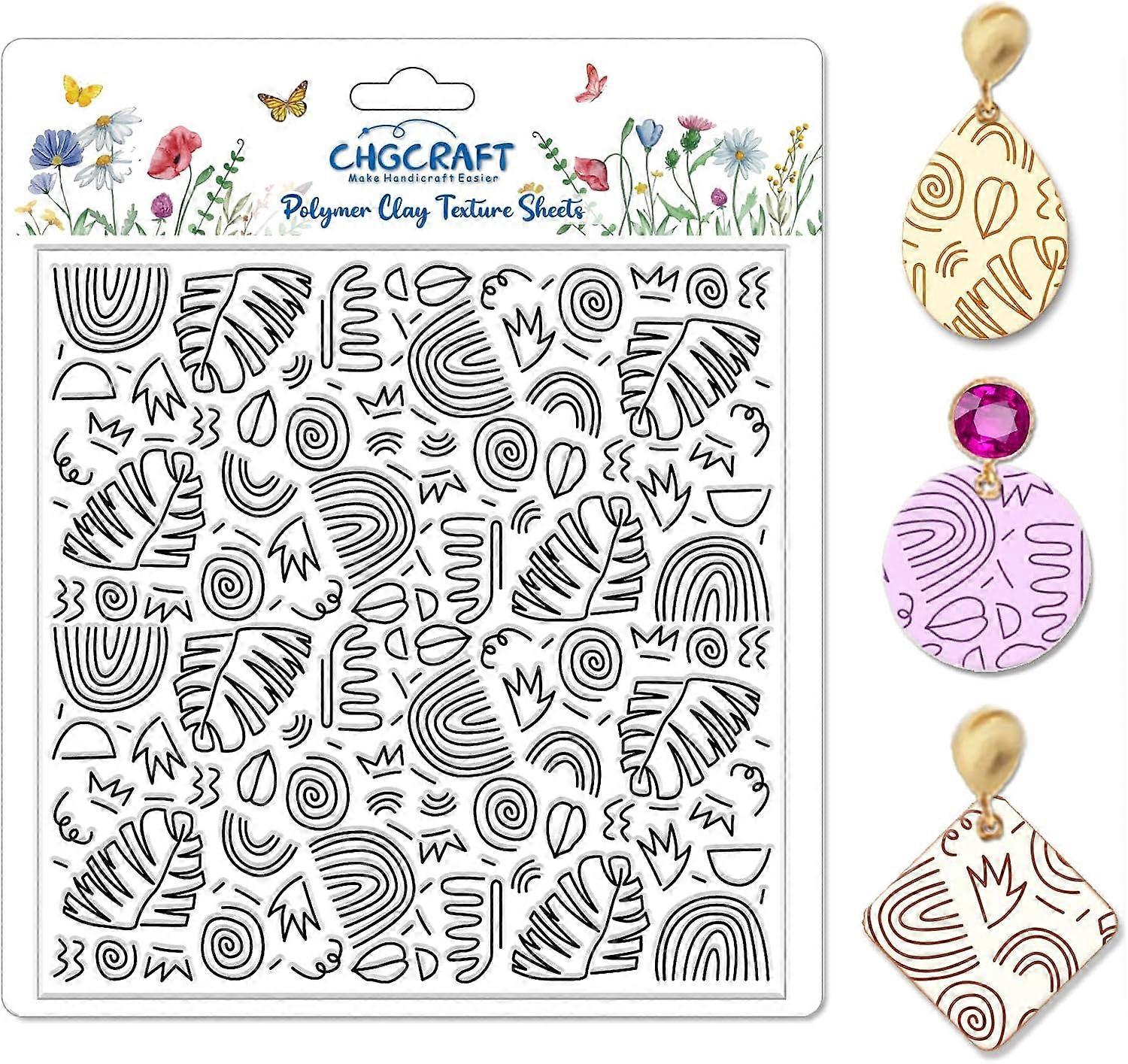 Graphics Polymer Clay Texture Sheets Doodle Style Texture Stamp Clay Texture Mat Modeling Pattern Pad Sheets