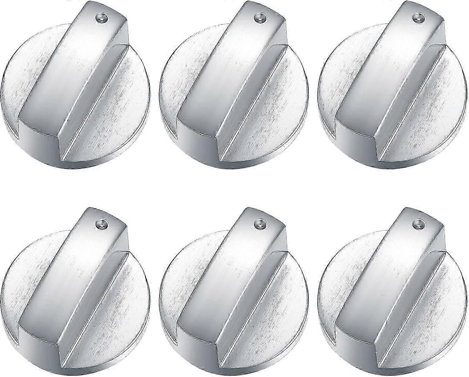 Stove control knobs 6pcs for gas hob cooker 6mm silver switch buttons