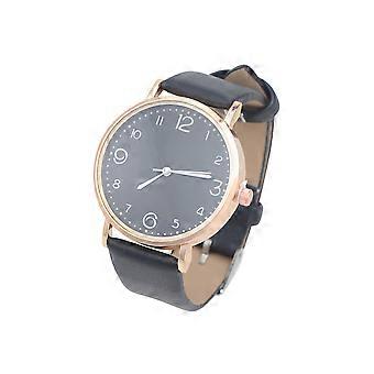 Casual Ladies Watch Quartz Watch for 2Pcs Black PU Wristband