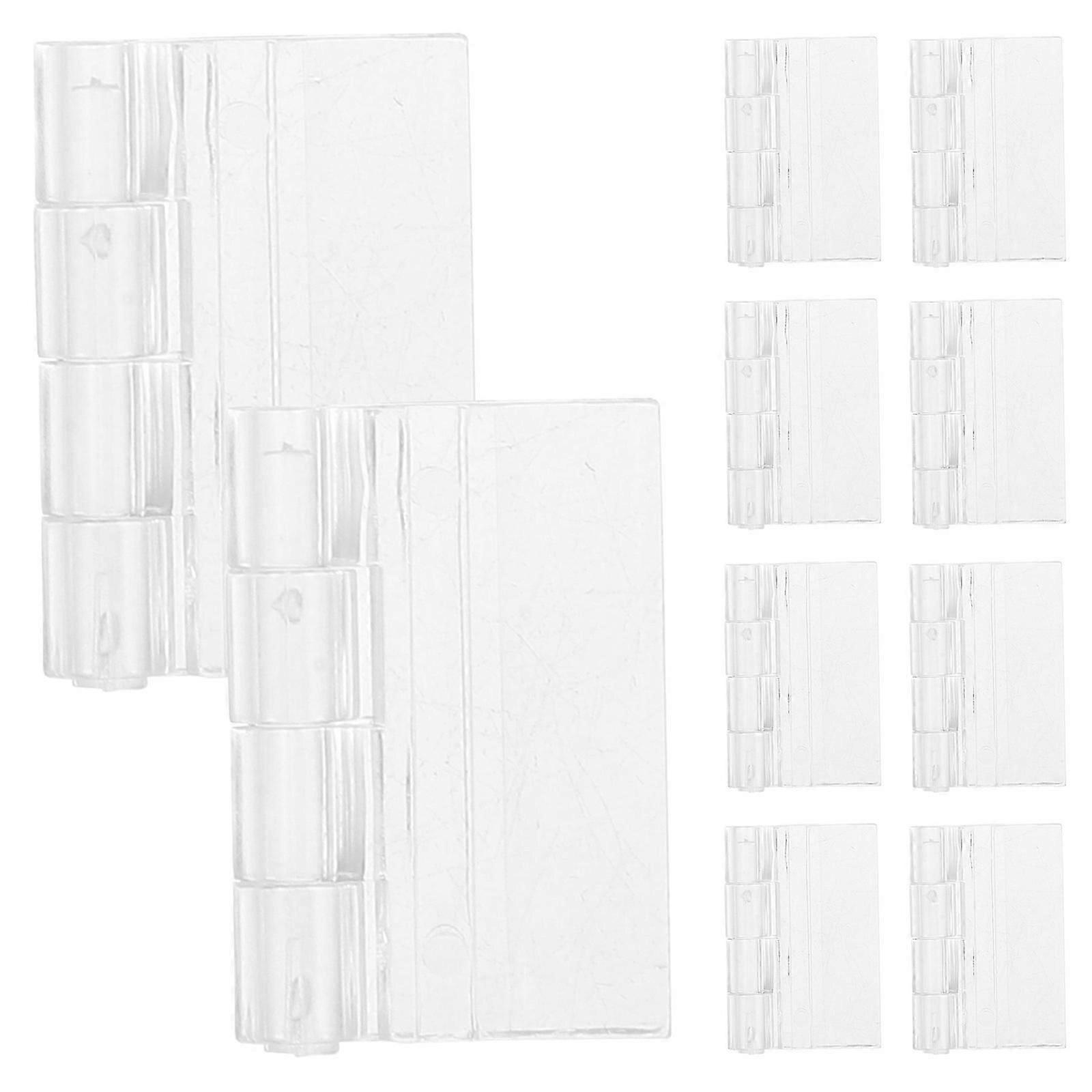 Transparent Acrylic Hinges Box Folding Hinge compatible with Drawer Cabinet 10Pcs