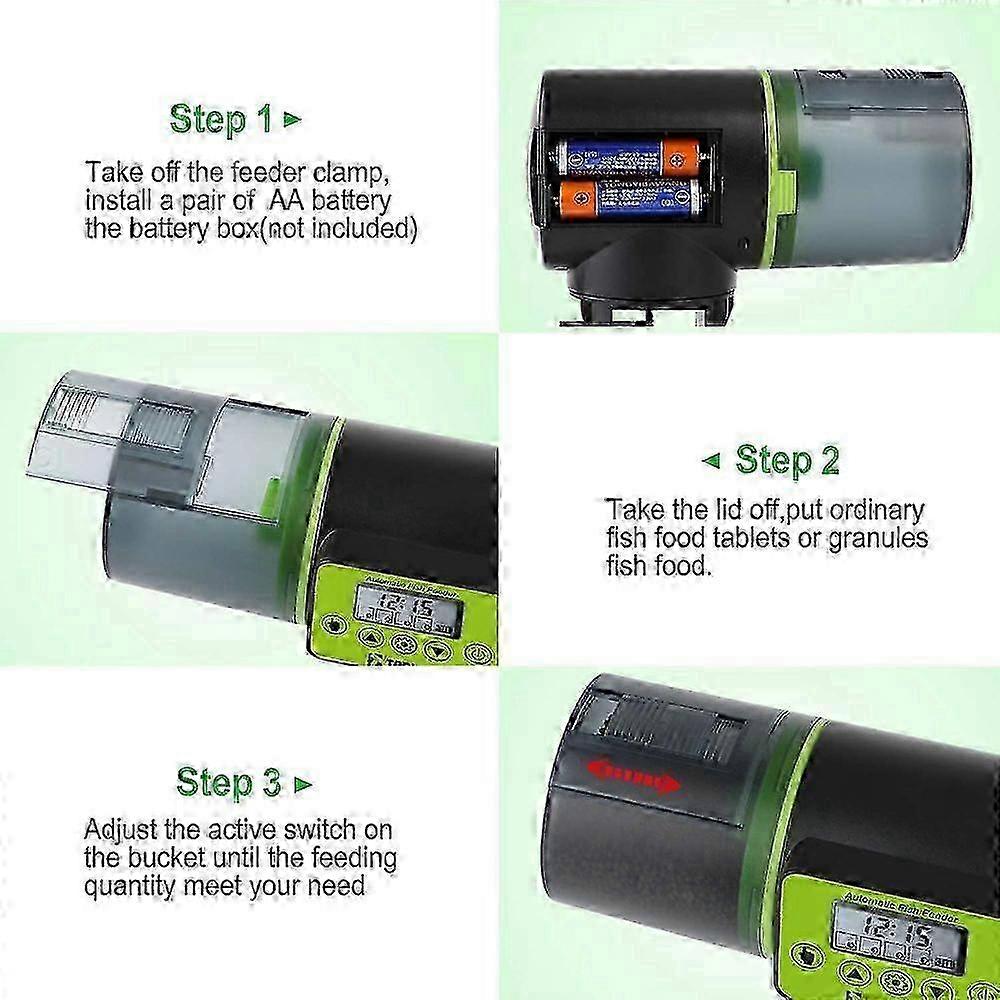 Automatic Pond Fish Feeder Digital Timer Holiday Auto Feed Dispenser