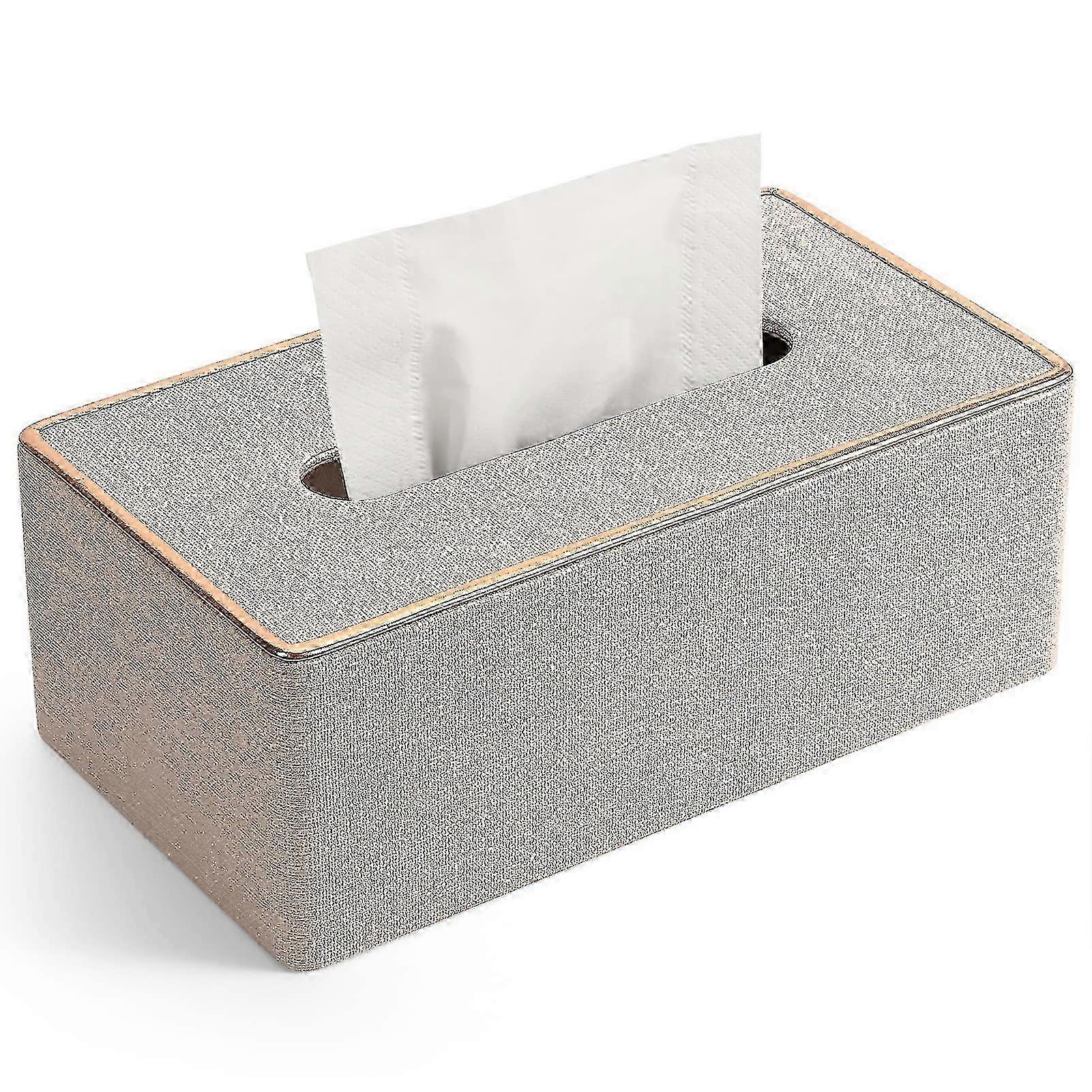 Elegant Rectangular Leather Tissue Holder