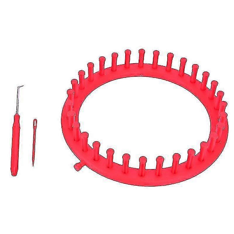 Métiers à tricoter ronds de 4 tailles, kit d'outils DIY, cercle en plastique, créatif pour chapeaux et pulls, 19 cm, rouge