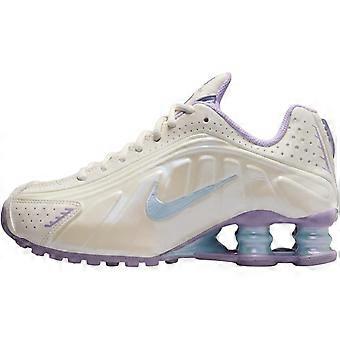 Nike Shox R4Shox Halksäkra Stötdämpande Slitstarka Andningsbara Låga Löparskor Rosa Vit Unisex IH4050-001