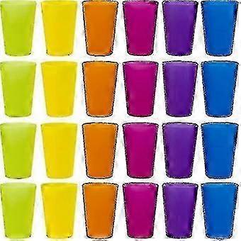 Lot de 24 gobelets en plastique réutilisables, 6 couleurs vives, pour le camping avec enfants. Nouveauté S06