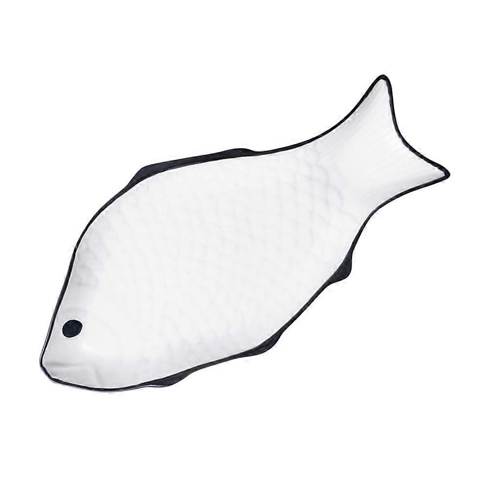 Fish Steaming Plate Ceramic Steaming Dish for Home Use