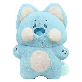 Kawaii Cat Plush Pillow 23.6 Inch Ultra Soft Stuffed Animal Cushion Sky Blue 2 in 1 Gift for Kids