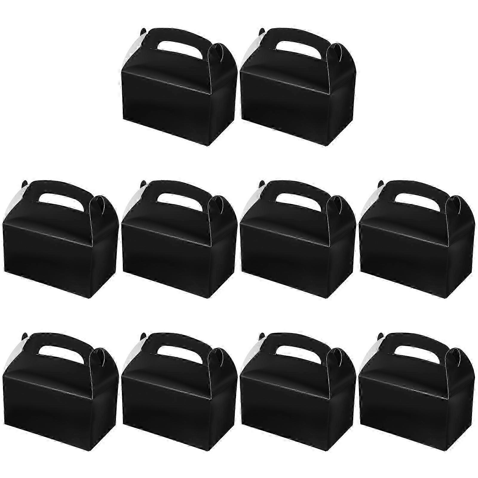 Cookie Paper Box Cake Packaging Box compatible with Packing 10Pcs with Handle Black