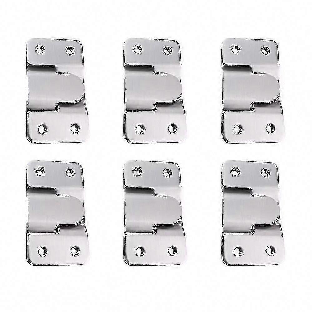 6-Pack Stainless Steel Hidden Mounting Brackets for Picture Frames, Mirrors & Backsplashes