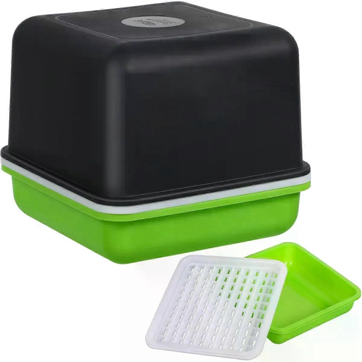 Black Plastic Peanut Sprout Hydroponic Box with Lid