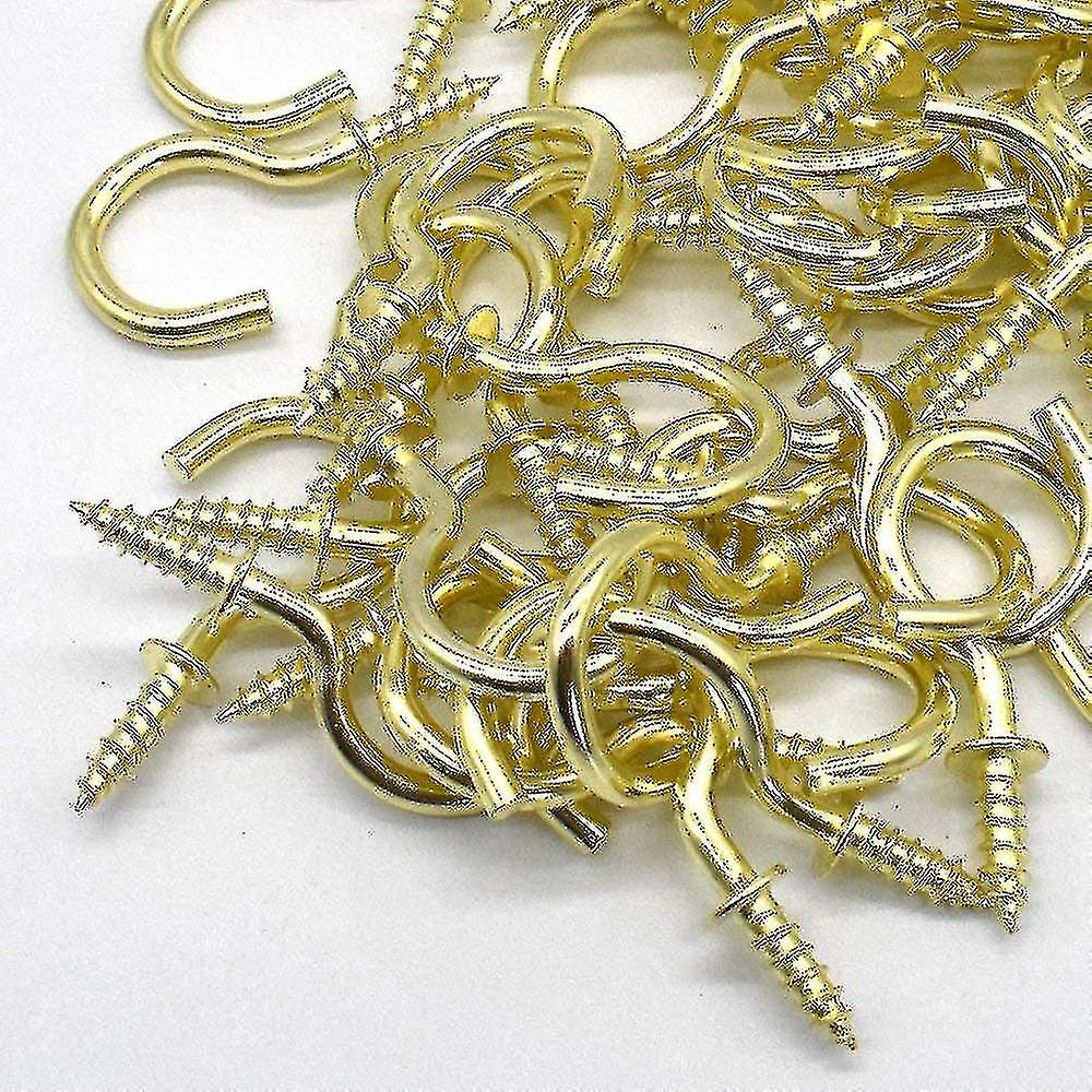 Plated Ceiling Cups Screw Hooks 50pcs