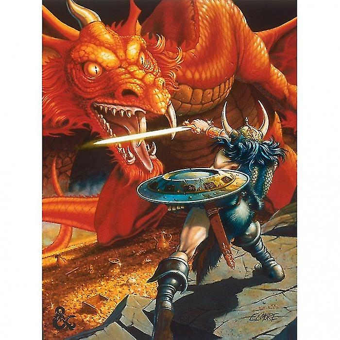 Dungeons & Dragons Warrior Red Dragon Framed Canvas Print