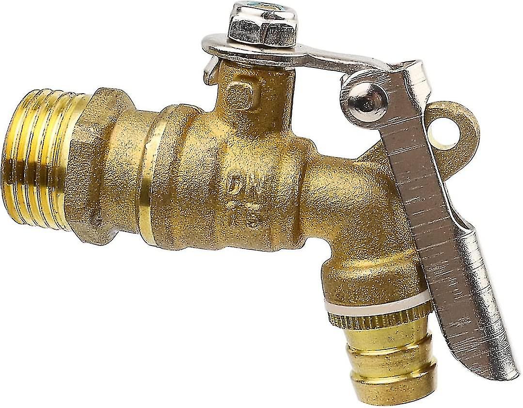Brass Faucet 1/2 Inch Manual Nozzle Valve Frame With Lock Lockable Garden Valve Faucet For Outdoor Use Can Be Installed In Homes, Garages And Gardens