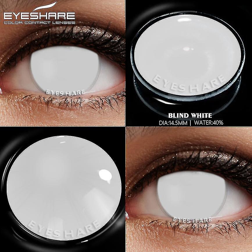 Cosplay Farbe Kontaktlinsen für Augen Blau Rot Make-up Schönheit Kontaktlinsen Auge Kosmetik Farbe Linse Augen BLIND-WEISS