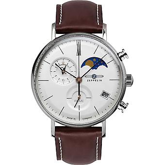 Zeppelin Watch 7198-4 Quartz Chronograph Men's Watch Analog Quartz with Cowhide Bracelet 7198-4