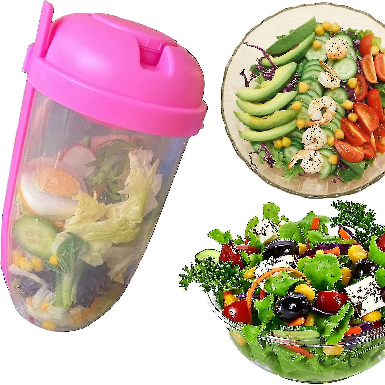 Salad Cup,salad Dressing Container To Go,fresh Salad Cup With Fork And Dressing Holder,salad Meal Shaker Cup,reusable