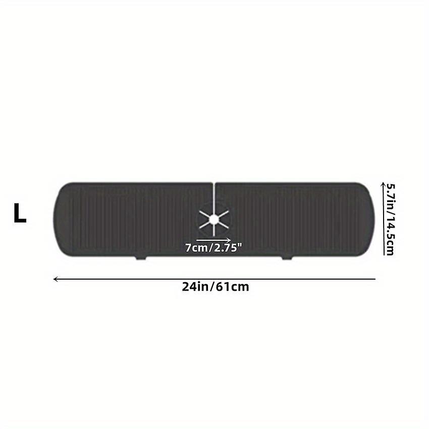 Protect Your Bathroom Countertop With Our Gray Black Silicone Faucet Sink Splash Guard Mat - Long Size Perfect Fit And Water Catcher Mat Cover Inclu