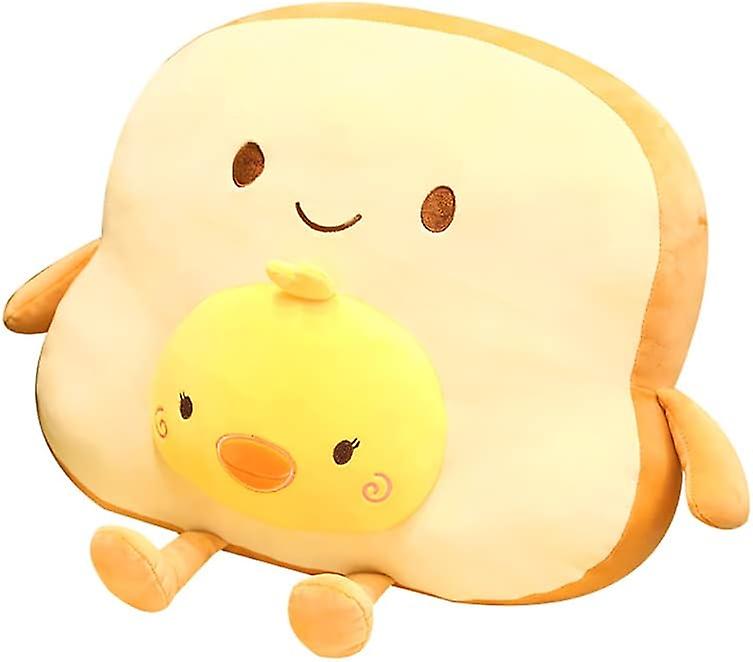 Toast Bread Stuffed Pillow 17.7" Funny Toast Sliced Food Plush French Baguette Shape Hugging Pillow, Fluffy Soft Bread Sofa Cushion