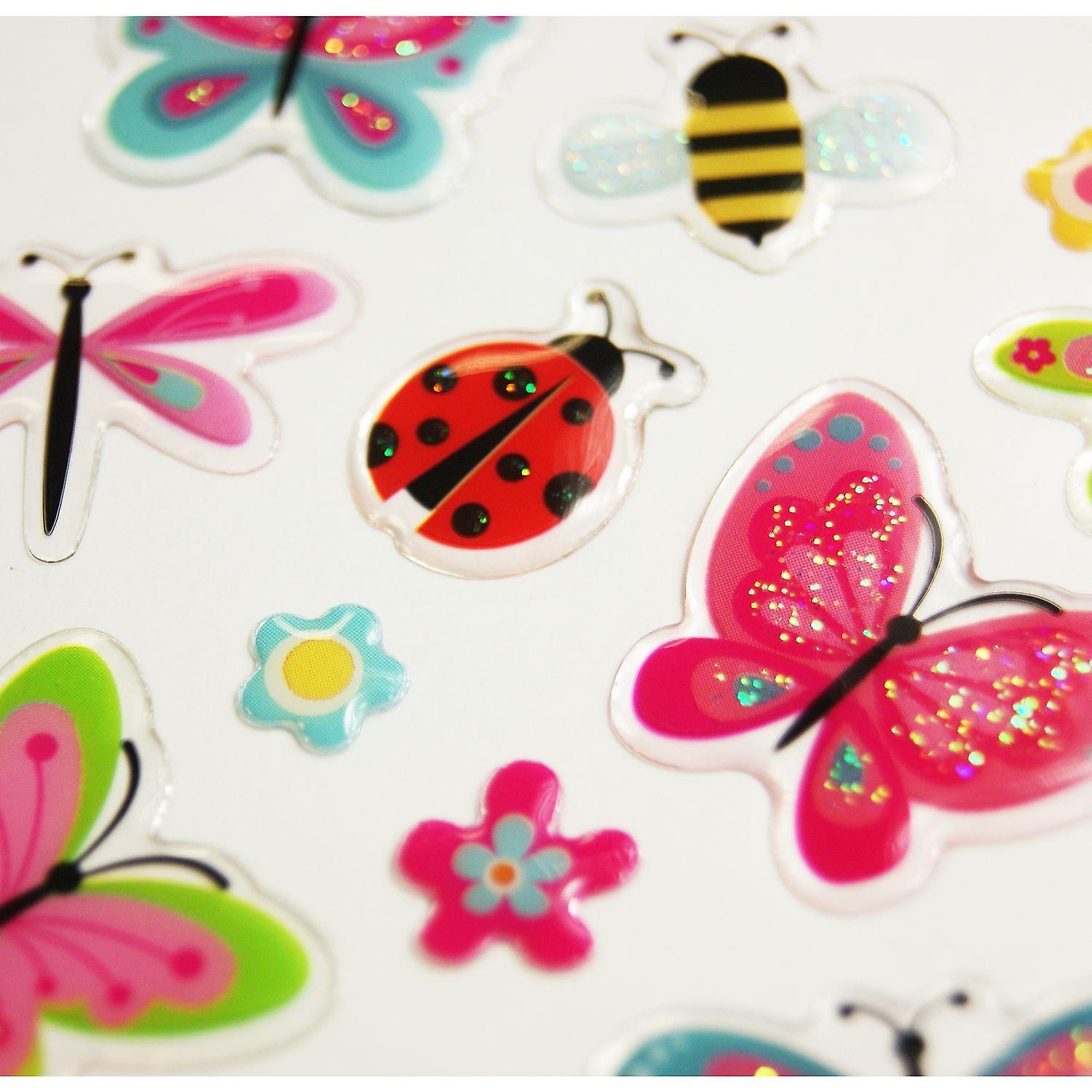 Stickers - Glitter butterflies - Clear epoxy