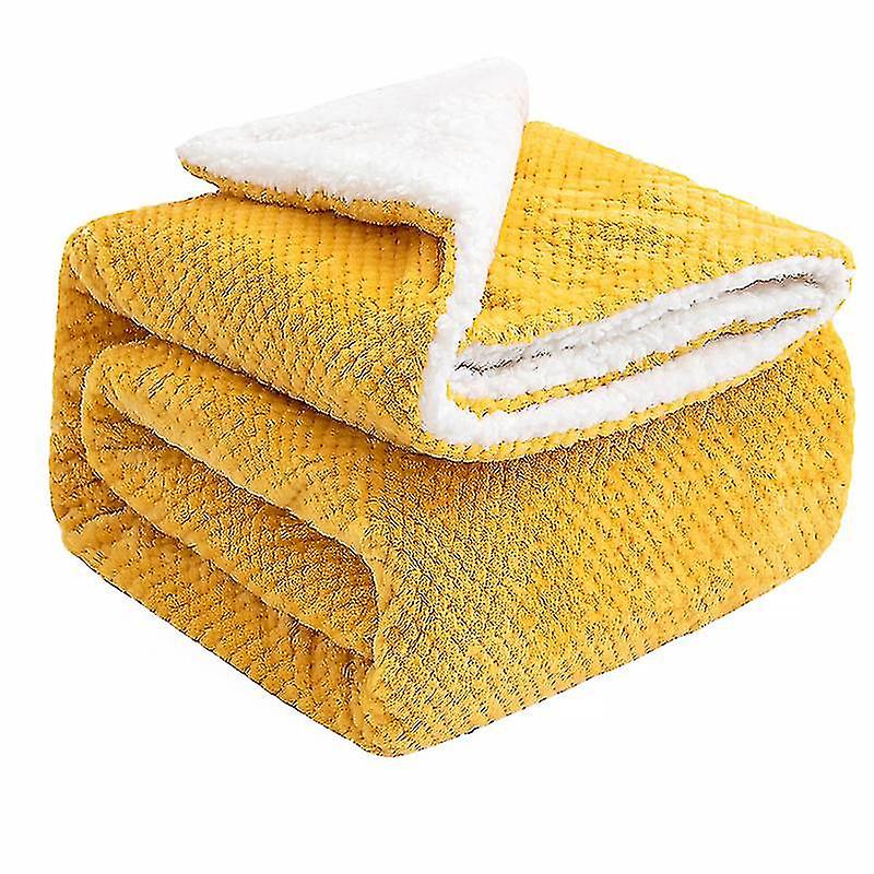 Sherpa Fleece Weighted Blanket Ribbed Microfiber Heavy Blanket, Mink Stripe Throw Blanket