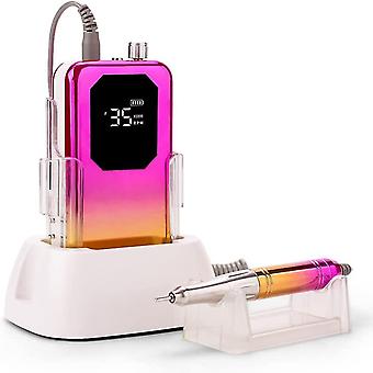 Nuevo taladro de uñas con motor sin núcleo recargable de 35000 rpm, esmalte de uñas silencioso de 2500 mah de capacidad, esmalte de uñas recargable de 65 w