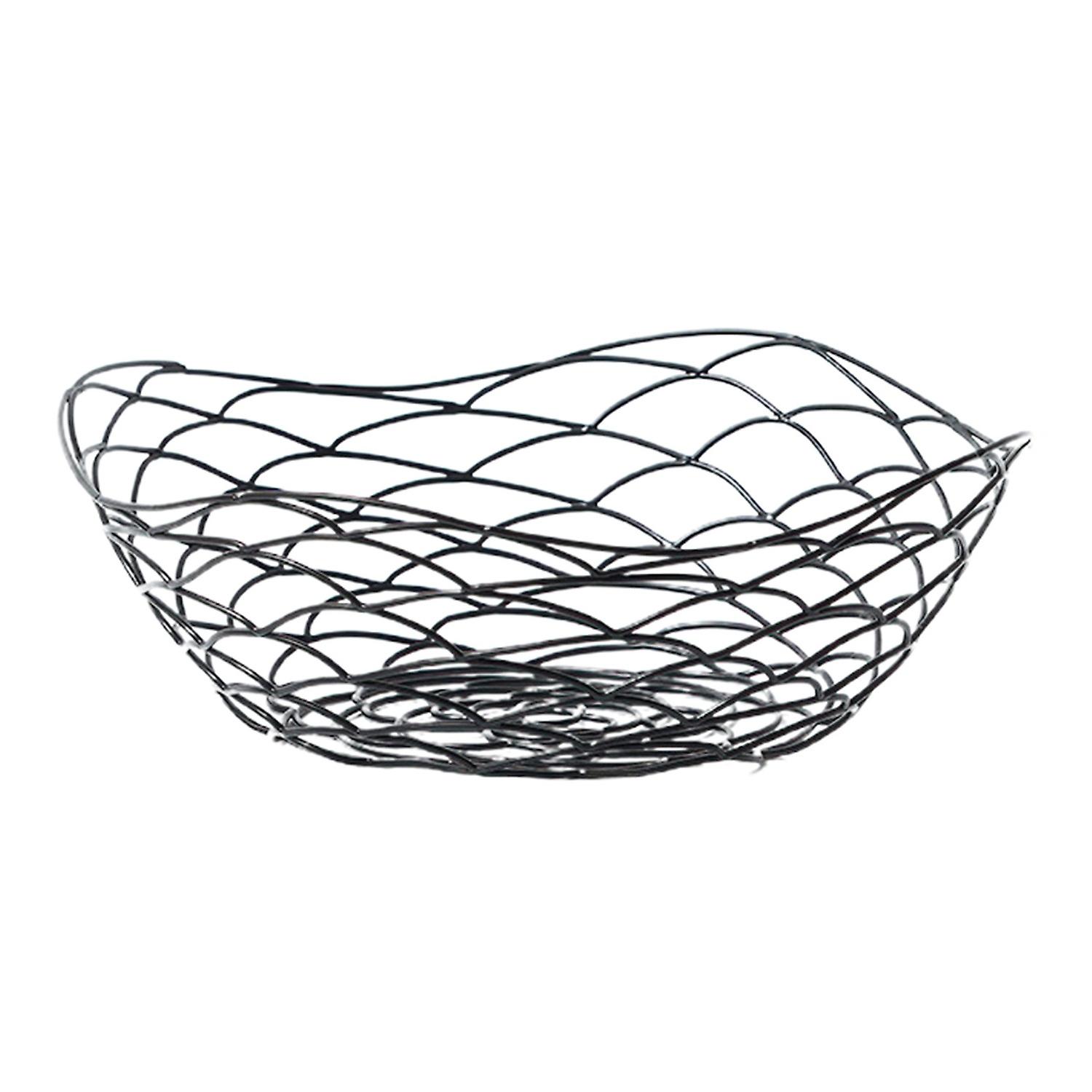 Iron Fruit Basket Simple Household Nordic Style Wave Hollow-carved Design Iron Fruit Bowl for Home