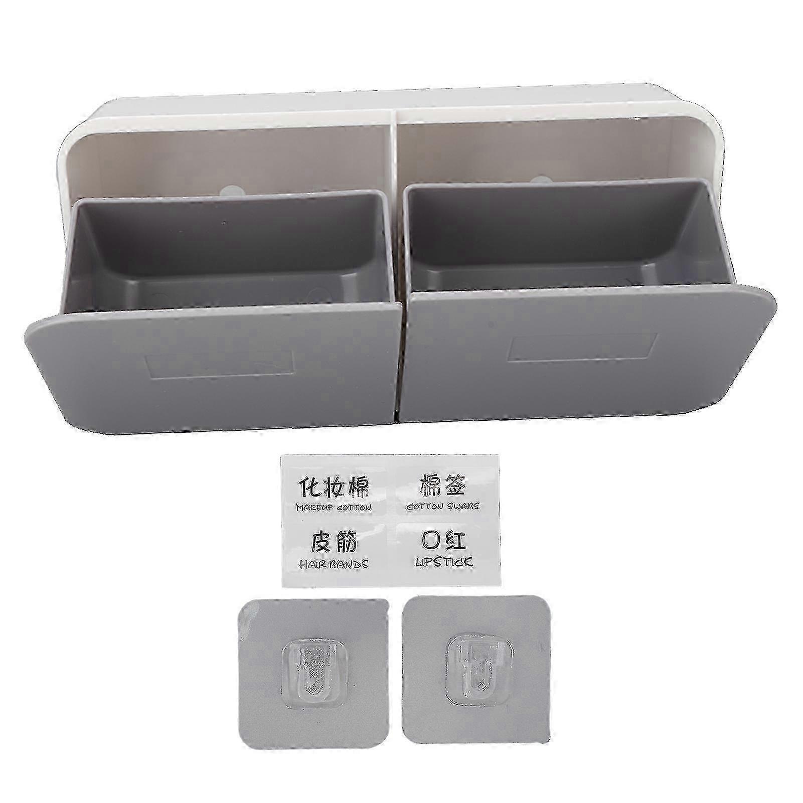 Wall Mounted Clamshell Storage Box 2 Grids Multifunctional Dustproof Flip Storage Box for Home Kitchen Bathroom Office