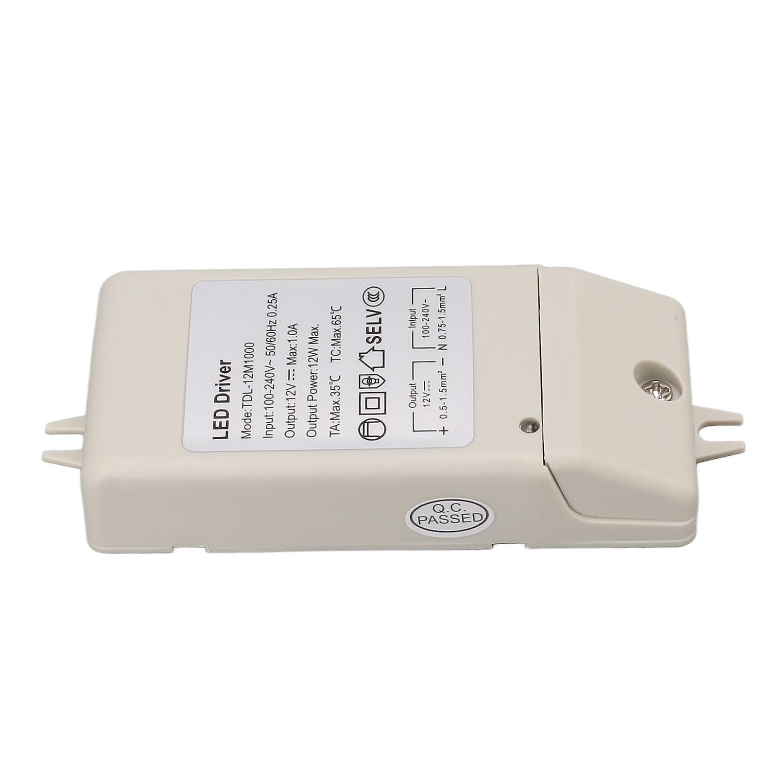 12W DC 12V 1A LED Driver LED Constant Current Drive Power Supply for LED Strip Light AC 100‑240V TDL 12M1000 