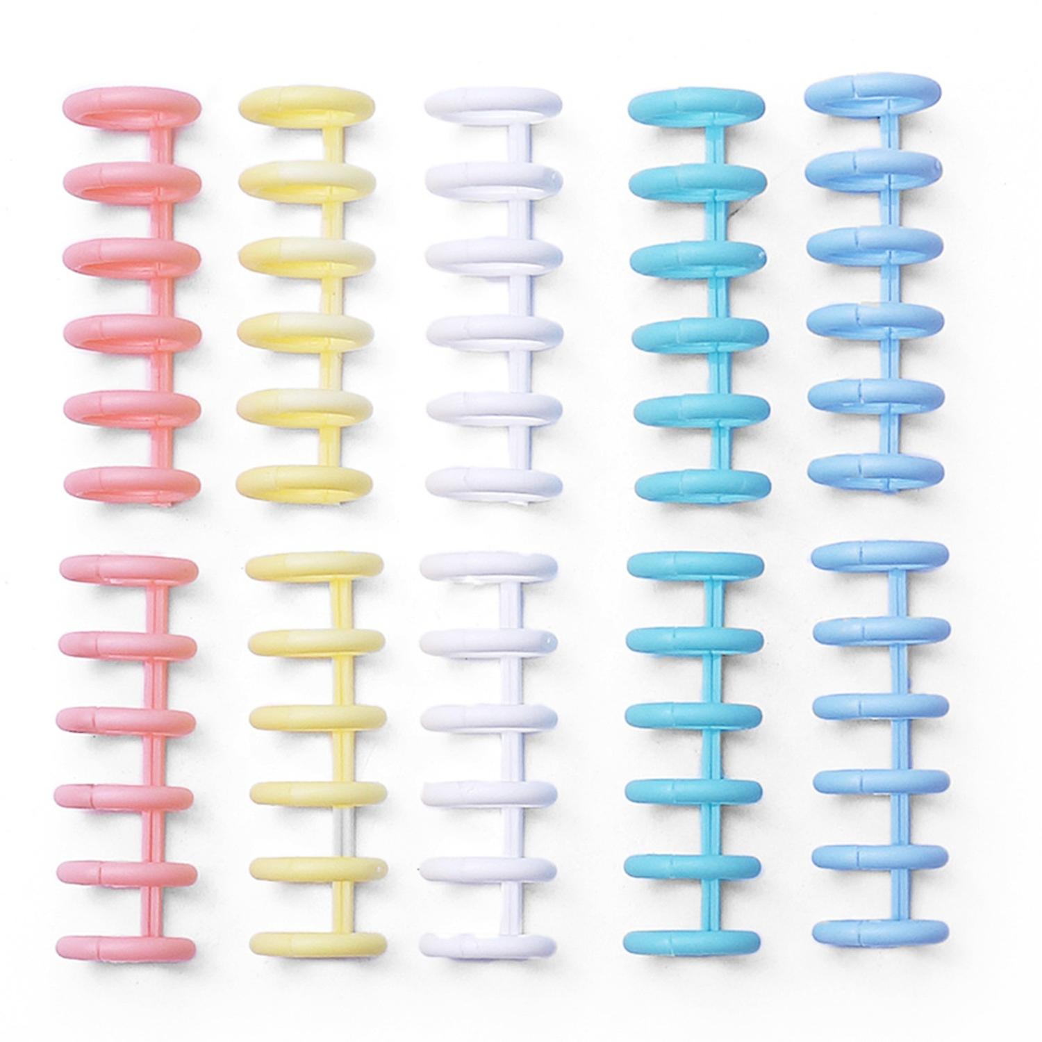 KW-trio Binding Spine Combs 6 Holes Loose Leaf Binder Album Rings for DIY Notebook Photo Album Diary