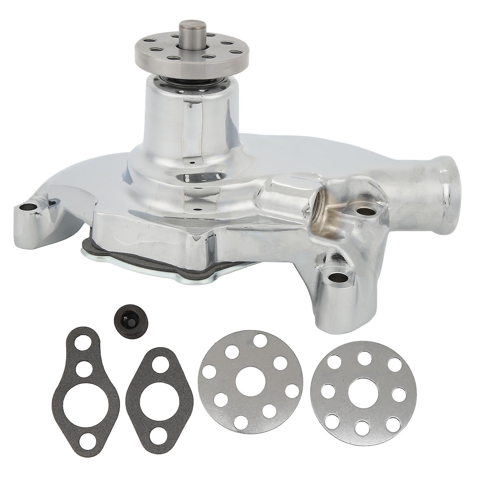 High Volume Short Water Pump Aluminum Large Water Flow for SBC V8 283 327 350 1955 to 1985 Electroplating