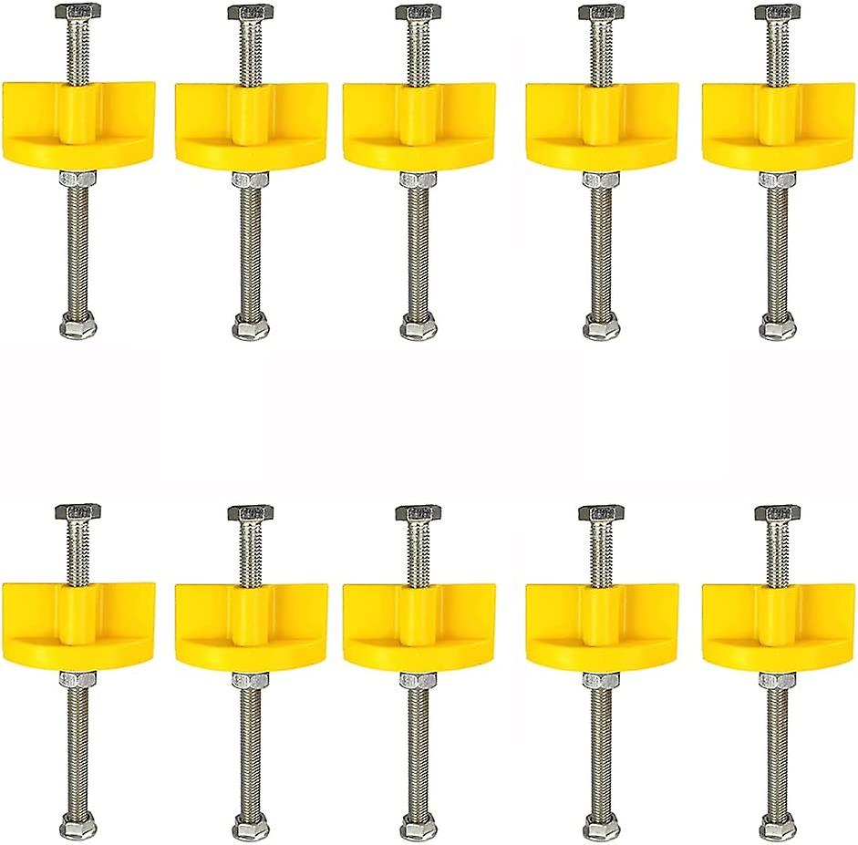 Wall Tile Leveling System Portable Tiles Height Adjustable Locator Fixed Lifting Tool(10pcs, yellow)