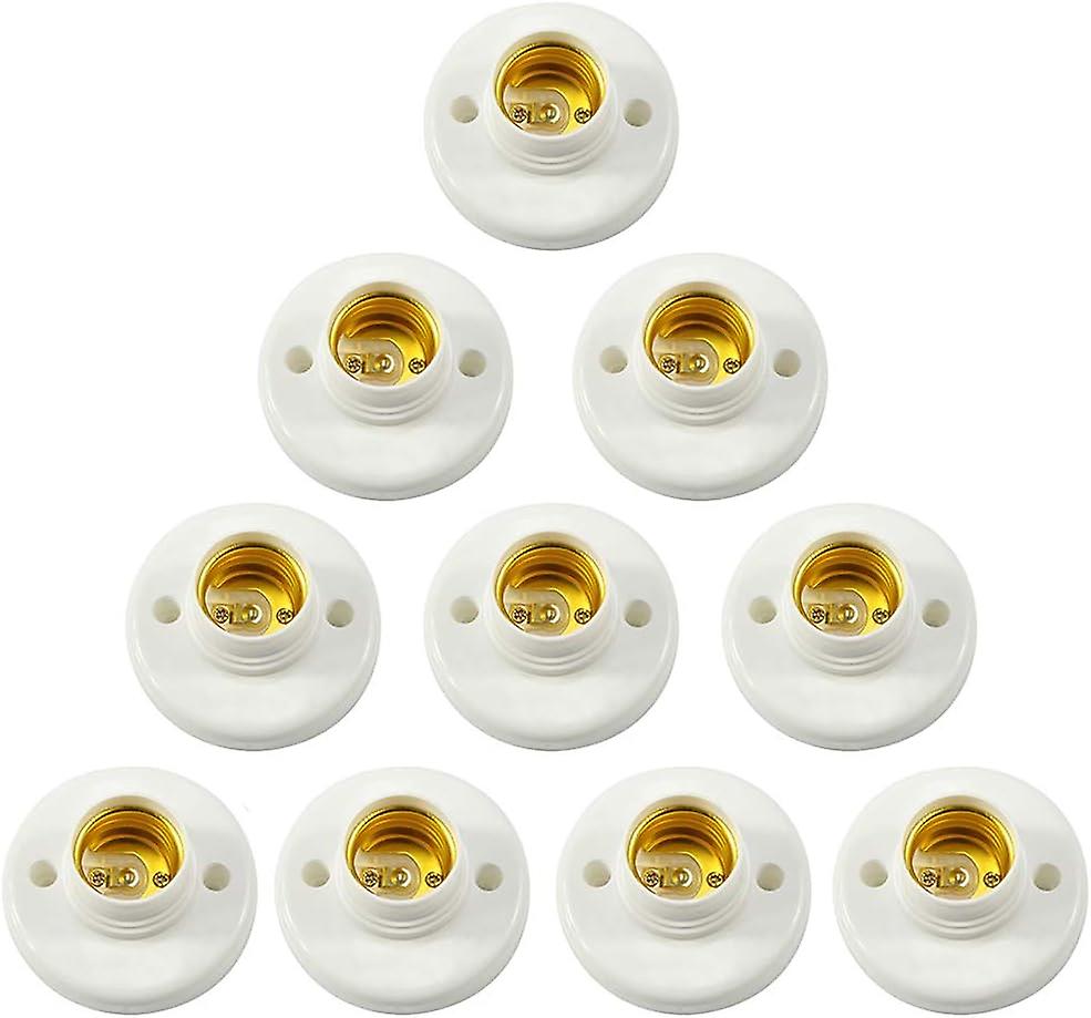 E27 plastic socket screw wall socket LED bulb base converter adapter E27 plastic socket round screw lamp socket 10pcs