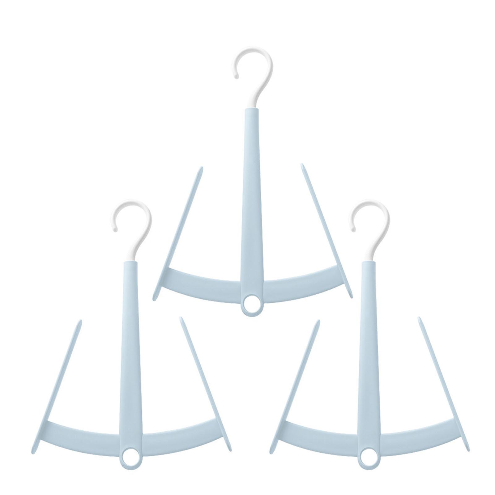 3pcs Shoes Drying Hook Double Hook Rotatable Stackable Shoes Drying Hanger for Apartments Dormitories Light Blue