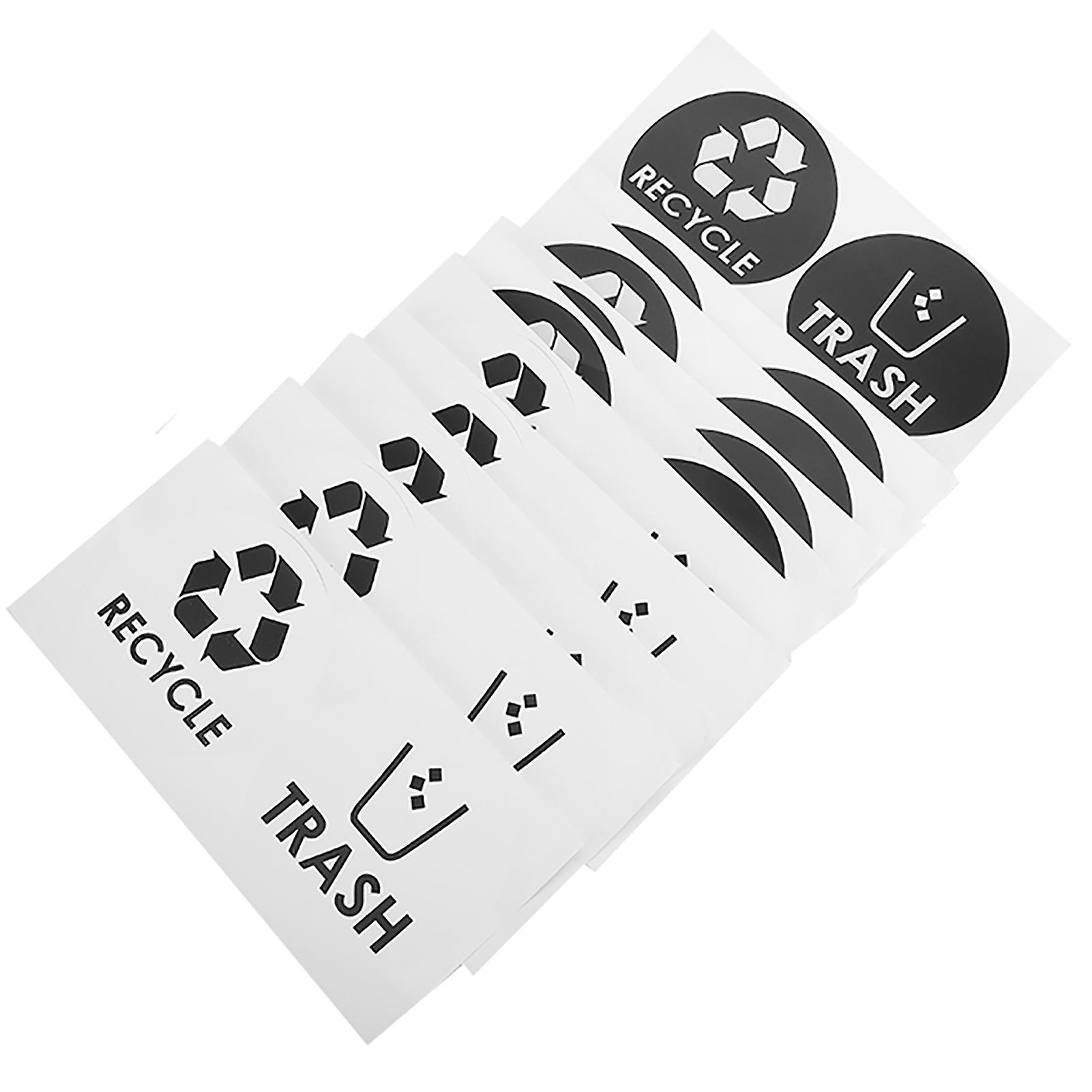 20PCS/Set Round Recycle Trash Sticker Decal Garbage Waste Can Dustbin Label for Home Kitchen Office Use